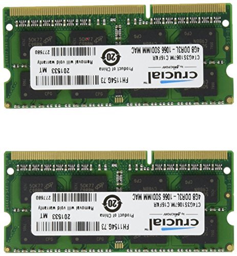 Crucial CT2K4G3S1067M 8 GB (2 x 4 GB) DDR3-1066 SODIMM CL7 Memory