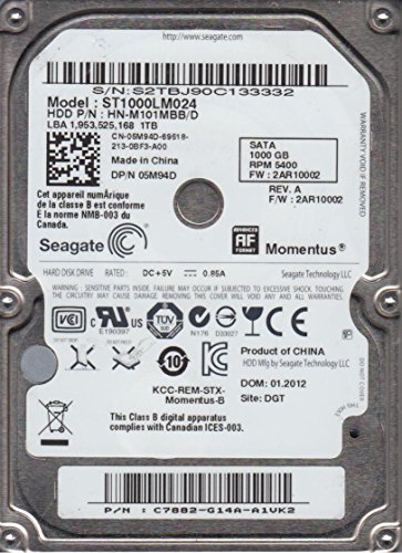 Seagate Momentus 1 TB 2.5" 5400 RPM Internal Hard Drive